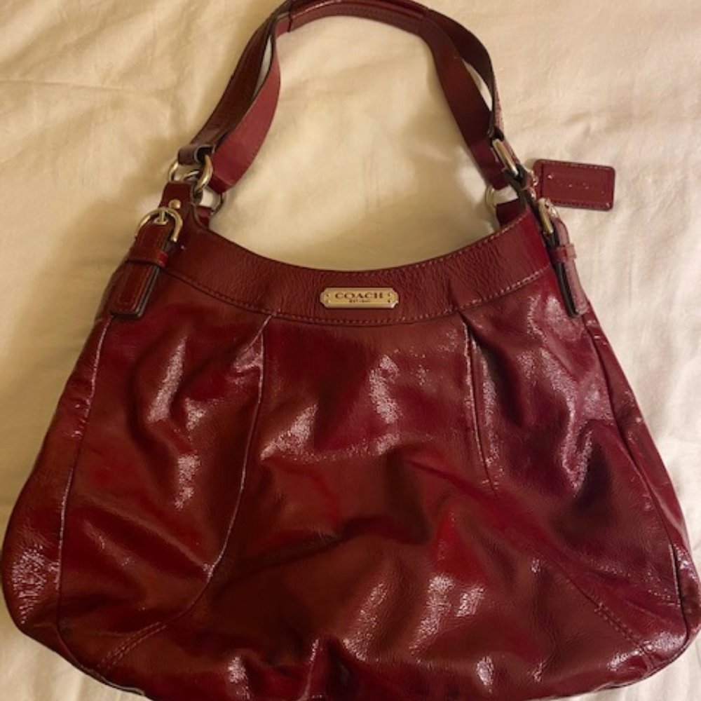 Coach Red Patent Leather Hobo purse